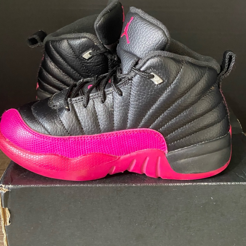 AIR JORDAN 12 RETRO PS 'BLACK DEADLY PINK'